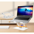 Uncaged Ergonomics - RISE Support pivotant pour ordinateur portable Support de bureau réglable - Blanc-Pivote dans le sens des aiguilles d’une montre et dans le sens inverse