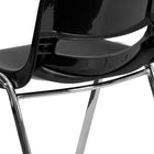 Flash Furniture - Chaise coquille noire ergonomique et empilable de la série HERCULES avec hauteur de siège de 18 po.-Le dossier ventilé permet la circulation de l'air