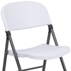 Flash Furniture – Chaise pliante en plastique HERCULES, capacité de 330 lb, blanc avec tubulure anthracite (DADYCD50WH)-Supports de cadre en acier sur les côtés du siège