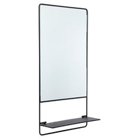Truu Design - Miroir mural pliable avec tablette-Mesure: ce miroir mural décoratif mesure 30,5cm L x 59,7cm H x 10,2cm l (12" L x 23,5" H x 4" L)