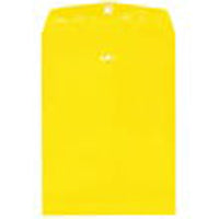 JAM Paper - Enveloppes colourées 9 x 12 avec fermeture à fermoir - Jaune recyclé - Paquet de 50-Couleur jaune
