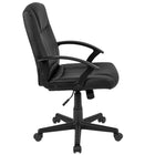 Flash Furniture Leathersoft-Chaise De Bureau Rembourrée-Noir (CH197220X000BK)-Conception à mi-dos