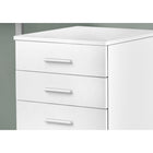 Monarch Specialties - 7780 Classeur 3 Tiroirs - Blanc-Dimensions du produit: 24 po H (avec roues) x 15,75 po L x 18 po L 22,25 po H (sans roues)