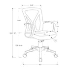 Monarch Specialties - 7339 Chaise De Bureau - Noir/Base Noir-Dimensions du produit: 23 pouces L x 24,5 pouces D x 35,25 pouces H