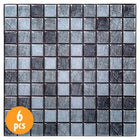 CTG – Carreaux muraux à motif carré 3D, gris métallique, 6 pièces-Polyvalent: utilisez les collants muraux pour dosseret à peler et coller pour les murs d'évier de cuisine, le dosseret de salle de bain, les murs de chambre à coucher, la buanderie, l'escalier ou sur toute autre surface plane non poreuse
