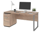 Bestar Aquarius Bureau avec un caisson - Brun rustique & Graphite-Le dessus est d’une épaisseur de 1 po (2. 5 cm)