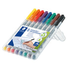 Staedtler - Lumocolor Marqueurs non permanents effaçables à l'eau - pointe fin - couleurs assorties - paquet de 8-Couleurs assorties