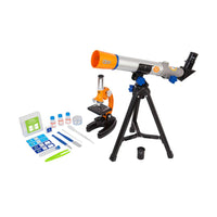 Discovery - Ensemble combine telescope et microscope avec etui rigide-Explorez tout, du sol aux etoiles avec cet ensemble telescope et microscope.