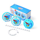 Hand2Mind - Horloge numberline : Ensemble de luxe de 6-horloges d'apprentissage pour que les enfants disent l'heure : Notre horloge de ligne numérique signature aide les jeunes apprenants à connecter physiquement et mentalement les concepts entre une ligne numérique et le temps.