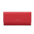 Champs - Portefeuille extensible trifold RFID - Rouge-Faux cuir, rouge