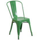 Flash Furniture – Chaise empilable pour l’intérieur et l’extérieur, métal, vert (CH31230GN)-Capacité de poids de 500 lb