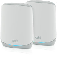 Netgear - Orbi RBK762S Système maillé Wi-Fi 6 tri-bande - Paquet de 2-Couverture jusqu'à 5 000 pieds carrés et jusqu'à 75 appareils. Étendez la couverture jusqu'à 2 500 pieds carrés avec chaque satellite supplémentaire (vendu séparément)