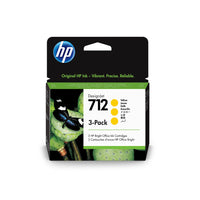 Paquet de 3 cartouches d’encre jaune HP 712 DesignJet-Jaune