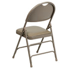 Flash Furniture – Chaise pliante en métal HERCULES grande capacité à poignée, 3 barreaux, vinyle beige (HAMC705AV3BGE)-Mousse ignifuge CA117