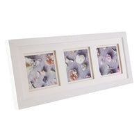 Kiera Grace – Cadre KG Morgan avec passe-partout double, 3 ouvertures, 6,6 x 6,6 po chac., blanc-Cadre blanc pour photos, 3 ouvertures