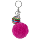 Merangue - Porte-clés Houppe Boule Disco - Couleurs Assorties-Comprend un porte-clés et un clip en argent