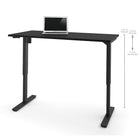 Bestar – Table motorisée à hauteur réglable, 30 po x 60 po, noir (65867-18)-Surface de travail robuste en mélamine de qualité commerciale de 1 po dotée d'un fini résistant aux égratignures, aux taches et aux brûlures.