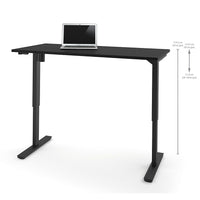 Bestar – Table motorisée à hauteur réglable, 30 po x 60 po, noir (65867-18)-Surface de travail robuste en mélamine de qualité commerciale de 1 po dotée d'un fini résistant aux égratignures, aux taches et aux brûlures.
