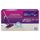 Swiffer - Recharge de coussins pour balai vaporisateur WetJet nettoyant pour planchers multi-surfaces, Paquet de 24-Sûr pour tous les types de planchers finis** ne pas utiliser sur les planchers en bois non finis, huilés ou cirés, le carrelage non scellé et les moquettes, car ceux-ci peuvent être sensibles à l’eau