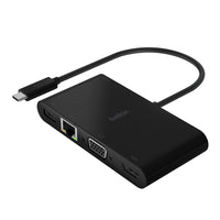 Belkin USB-C À GbE, HDMI, VGA, USB-A, 100W Power Delivery - Noir-Adaptateur unique pour la charge et le partage fournit une connexion facile et sans tracas