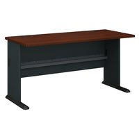 BushMD – Bureau 60 po de la collection Cubix, fini cerisier Hansen-Surface de travail en mélamine de qualité commerciale de 1 po d'épaisseur, bords en PVC