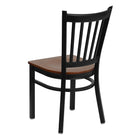 Flash Furniture - Chaise de restaurant de la série HERCULES en métal noir à dossier vertical - siège en bois de cerisier-Siège en contreplaqué épais de 0,625 po