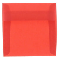 JAM Paper Enveloppes carrées translucides, 6 x 6 po, rouge primaire, 250/paquet-Enveloppes en papier translucide rouge primaire