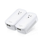 TP-LINK – Trousse d'adaptateurs CPL AV1200 TL-PA9020P 2 ports Gigabit avec prise gigogne -Conforme à la norme HomePlug AV2