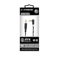 Xtreme - Câble de transfert audio de qualité supérieure XAC9-0110-REB, 6 pi-Connecteur de 90 degrés à angle droit, parfait pour la voiture ou la maison