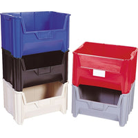 Quantum Storage Systems - Contenants À Empiler Géants, 19-7/8po La, 12-7/16po H X 15-1/4po P, Gris, paquet de 3-Capacité 100 lb