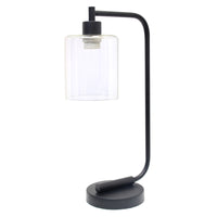 Simple Designs - Lampe de bureau à incandescence, noire (LD1036-BLK)-Fini noir mat