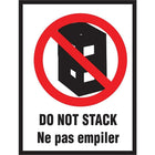 Étiquettes internationales de manutention spéciale, « ne pas empiler », bilingue, 3 po x 4 po, 500/rouleau-Dimensions : 3 po x 4 po