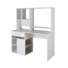 Bureau de travail pour ordinateur, Blanc solide, Annexe de Meubles South Shore, 48“L x 22“D x 57“H-TROU PASSE-FIL: la surface de ce bureau est dotée d’un trou passe-fil avec 4 ports USB, pour une gestion simple et efficace du filage.