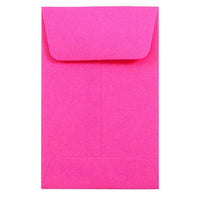 JAM Paper - Enveloppes pour pièces de monnaie n° 1, 2,25 po x 3,5 po, jaune recyclé, paq./100-Papier rose fuchsia 24 lb de qualité supérieure