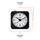 Marathon Watch - Mini réveil analogique sans tic-tac avec rétroéclairage automatique et fonction Snooze - Noir/Blanc-Alarme Avec Snooze : fonction d'alarme facile à régler avec des boutons marche/arrêt et SNOOZE judicieusement placés.