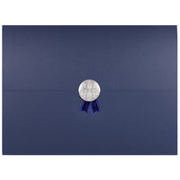 St. James - Porte-certificats/porte-documents - Sceau d'argent avec ruban bleu - bleu marine - paquet de 5-Ajoutez une touche d'élégance, de cérémonie et de sincérité à l'attribution de reconnaissance