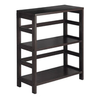 Winsome – Tablette de rangement Leo, livres, 2 niveaux de large, espresso-Ses deux sections peuvent contenir un grand panier de rangement ou deux petits paniers de rangement espresso parfaitement. Combinez-la avec d’autres étagères de rangement au fini espresso.