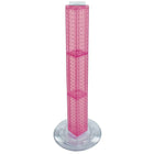 Azar Displays – Présentoir rotatif de comptoir à panneaux perforés sur 4 côtés, 36 x 4 x 4 (po), rose translucide (700223-PNK)-Quatre panneaux perforés s’emboîtent et base rotative en plastique transparent de 14 1/2 pouces de diamètre