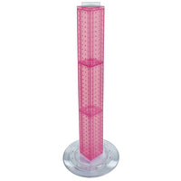 Azar Displays – Présentoir rotatif de comptoir à panneaux perforés sur 4 côtés, 36 x 4 x 4 (po), rose translucide (700223-PNK)-Quatre panneaux perforés s’emboîtent et base rotative en plastique transparent de 14 1/2 pouces de diamètre