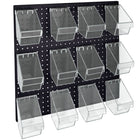 Azar - 12 Ensemble d'organisateurs d'accessoires de mur de Peg Mini Bucket - 24 po l x 24 po H - noir-Vendu en multiples de: 3
