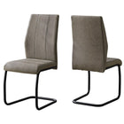 Monarch Specialties - 1114 Chaise - Tissu Taupe/Metal Noir - Paquet de 2-Ensemble de 2 chaises de style contemporain