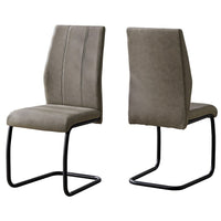 Monarch Specialties - 1114 Chaise - Tissu Taupe/Metal Noir - Paquet de 2-Ensemble de 2 chaises de style contemporain