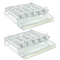 Azar - Plateau cosmétique à bac à diviseur court réglable - Clear - Paquet de 2-Vendu en paquets de: 2