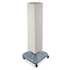 Azar Displays – Présentoir à panneaux perforés emboîtables sur 4 côtés, base carrée, tour, 40 x 8 x 8 po, blanc (703388-WHT)-Pivote sur une base carrée à roulettes