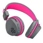 JLab Buddies Studio Kids Écouteurs Sans Fil, Bluetooth, Gris / Rose-Toutes les commandes sont situées en bas à gauche sur earcup - Play. Pause, contrôle du Volume, Track-Forward / retour
