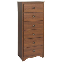 Prepac™ - Commode Monterey à 6 tiroirs, 53 1/4 po, cerisier-Bois composite stratifié cerisier avec construction en panneau MDF solide