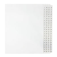 Mark Maker - Ensemble d'onglets séparateurs juridiques blancs, 1/25 onglets, format lettre, sans trous, numéros 1 à 100-Onglets séparateurs blancs, 1/25 onglets