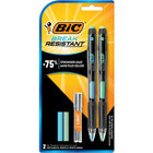 BIC - Portemines incassables avec gommes à effacer - 0,7 mm - Paquet de 2-Un paquet de 2 porte-mines incassables BIC avec gommes