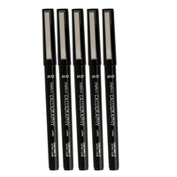 Marvy Uchida - Stylo de calligraphie - pointe 2 mm - noir - paquet de 5 (6504953G)-Couleur : Noir