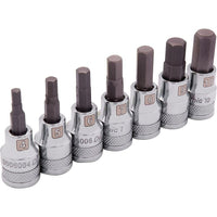 Dynamic Tools – Ensemble de 7 douilles hexagonales métriques standards, à prise de 3/8 po, 4 mm à 10 mm-Inclut : 4, 5, 6, 7, 8, 9, 10 mm